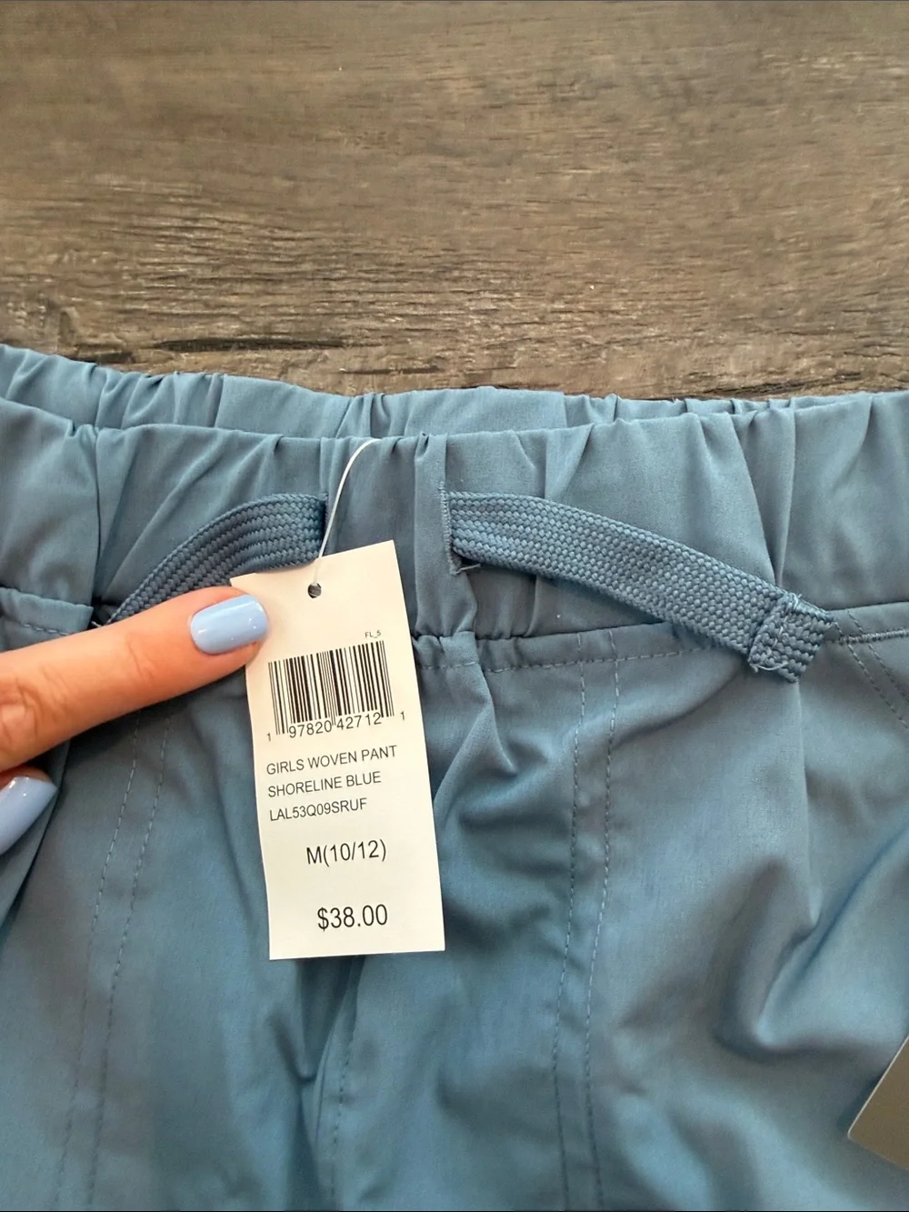 New Balance Medium 10/12 Shoreline Blue Woven Cargo Wide Leg Performance Pant